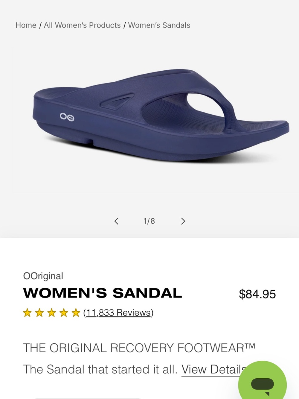OOFOS Women's Sandal in Navy